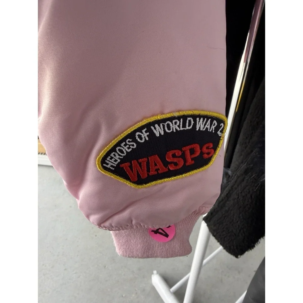 Up And Away USAF MA-1 Flight Jacket Girls 3T Pink Bomber Top Gun Pilot Patches